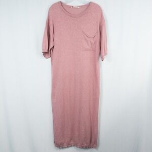 Free People Beach Linen‎ Blend Knit Midi Dress Small Pink Oversized Lagenlook